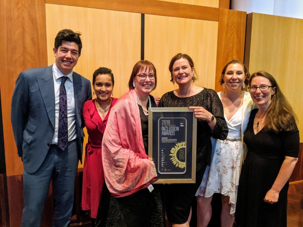 Canberra Community Law wins at the 2019 Chief Minister's Inclusion Awards