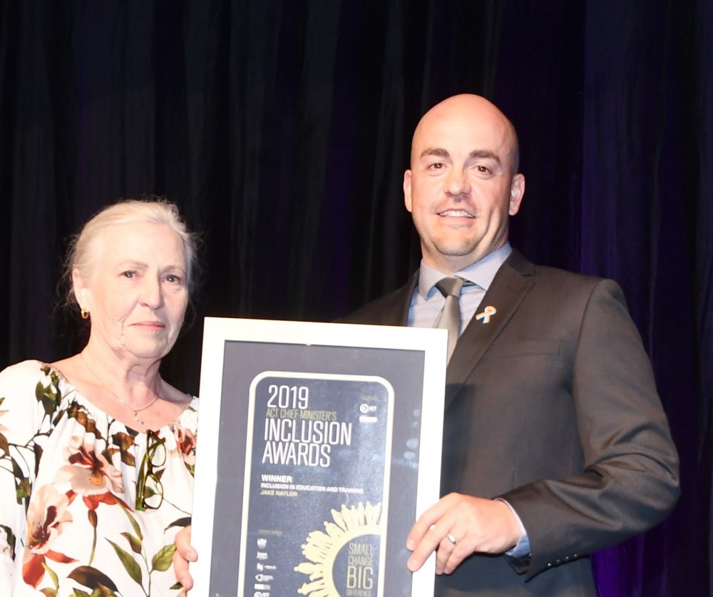 Jake Naylor wins at the 2019 Chief Minister's Inclusion Awards